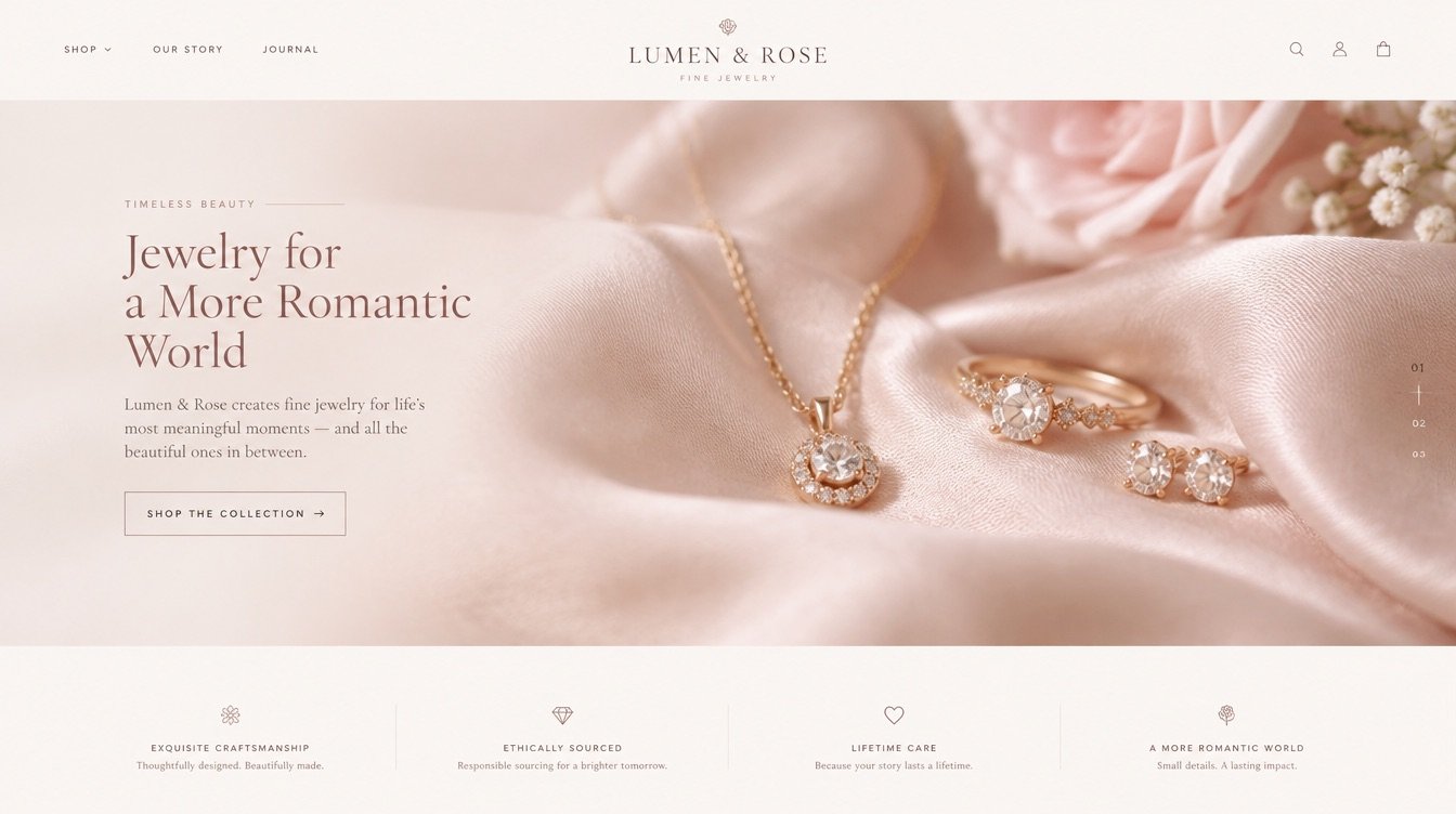 Lumen & Rose jewellery website