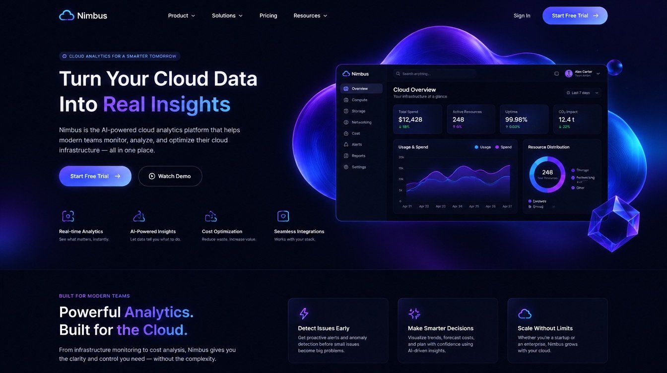 Nimbus cloud analytics website