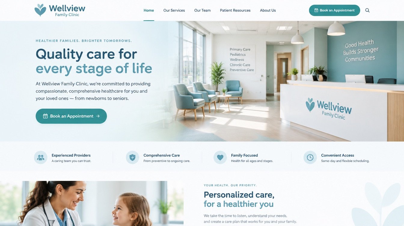 Wellview family clinic website